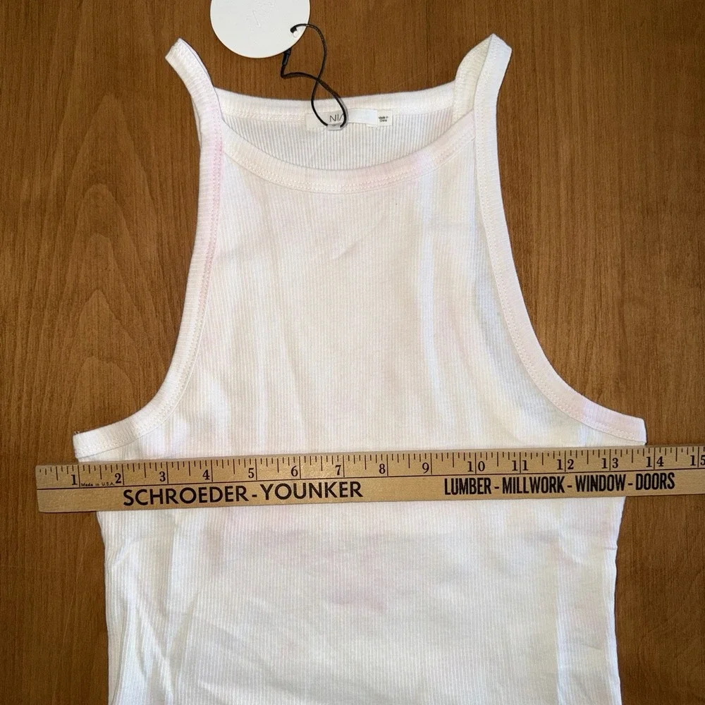 NEW NIA Women's 100% Cotton High Razor Tank Top Size Small‎ Pink Tie Dye